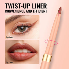 Oulac lipliner in a clutch lifestyle shot showing travel-ready benefit