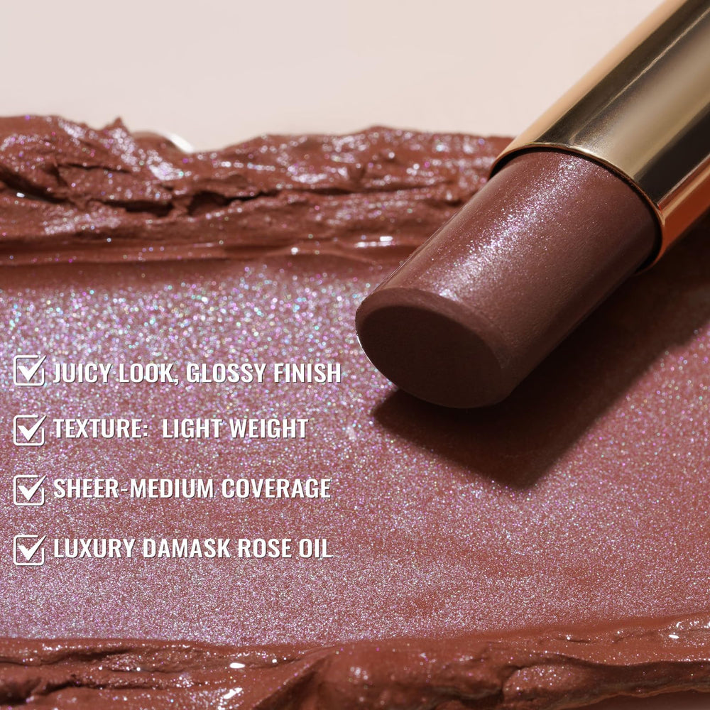 Oulac model lips wearing shade 03 showing glossy finish and vibrant look benefit