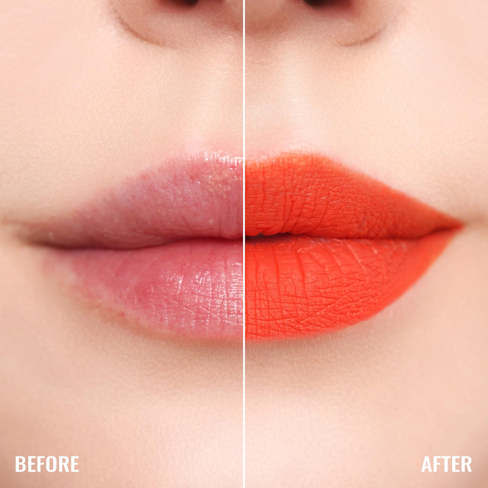 Oulac on model showing how M07 orange red looks in everyday style