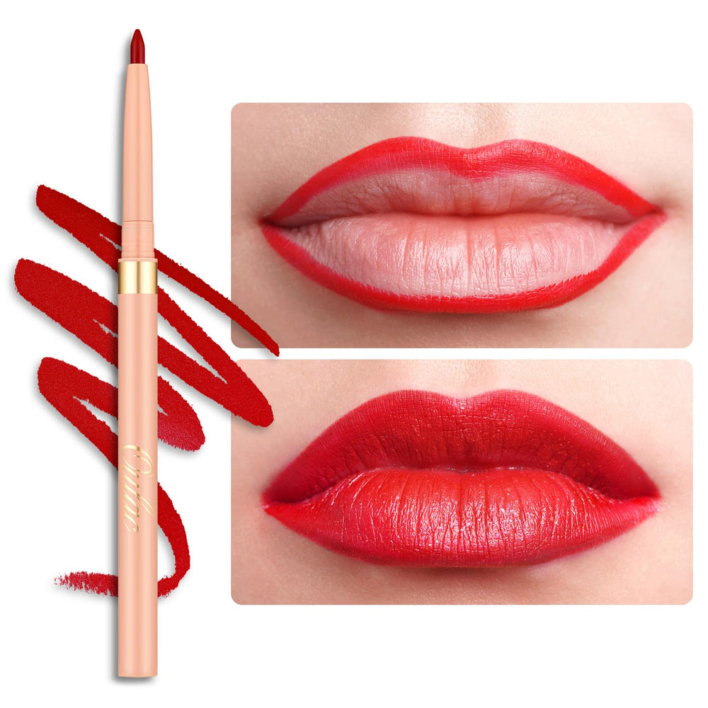 Oulac front packaging showing ruby shade and sleek pencil, precision benefit
