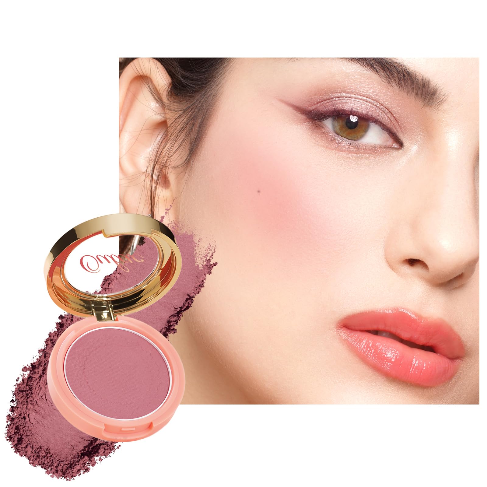 Oulac front pan showing mauve shade and true matte finish for natural color