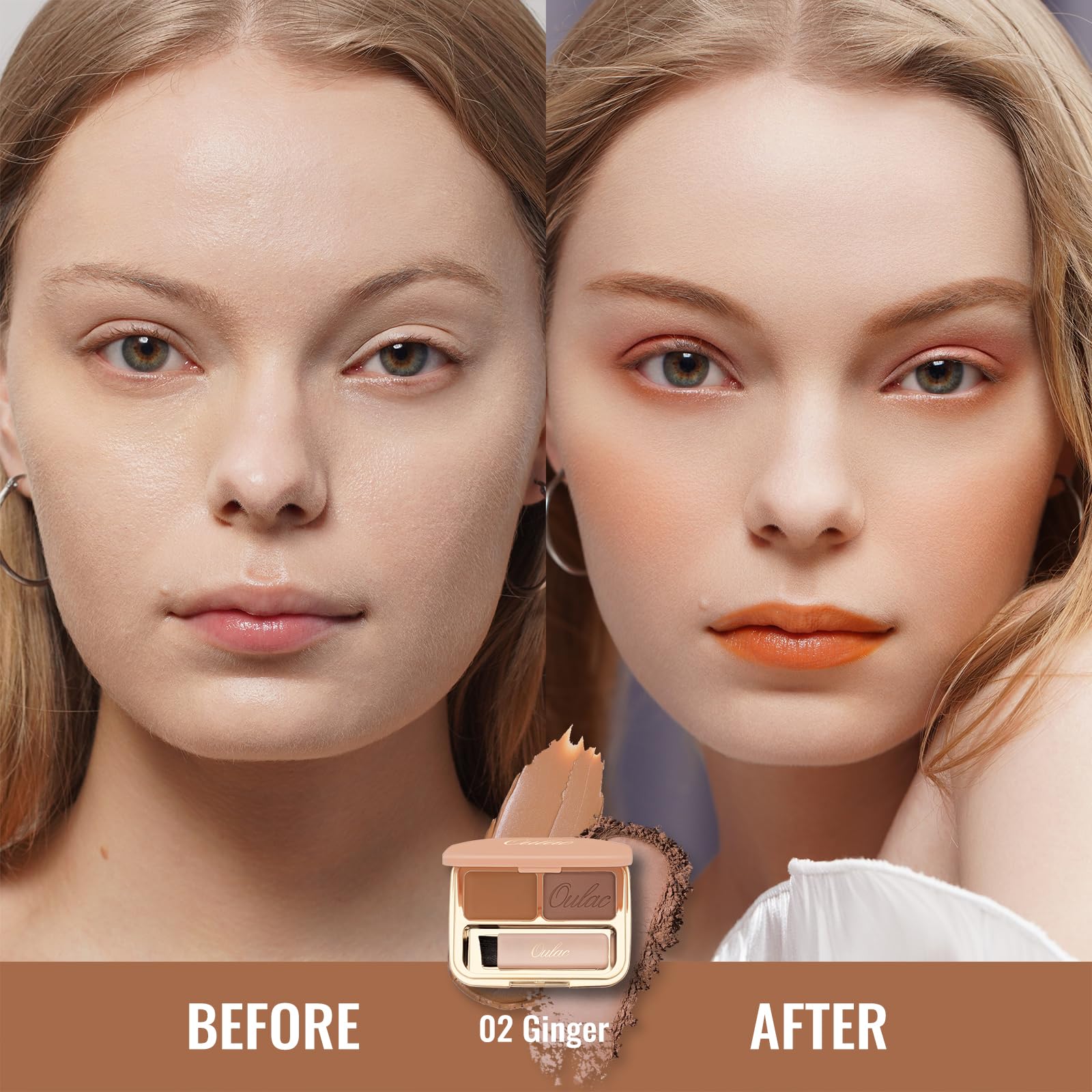 Oulac open palette with pomade and powder for versatile brow looks