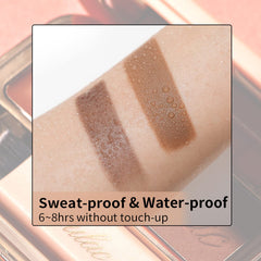 Oulac open palette with brush ready for quick brow touchups