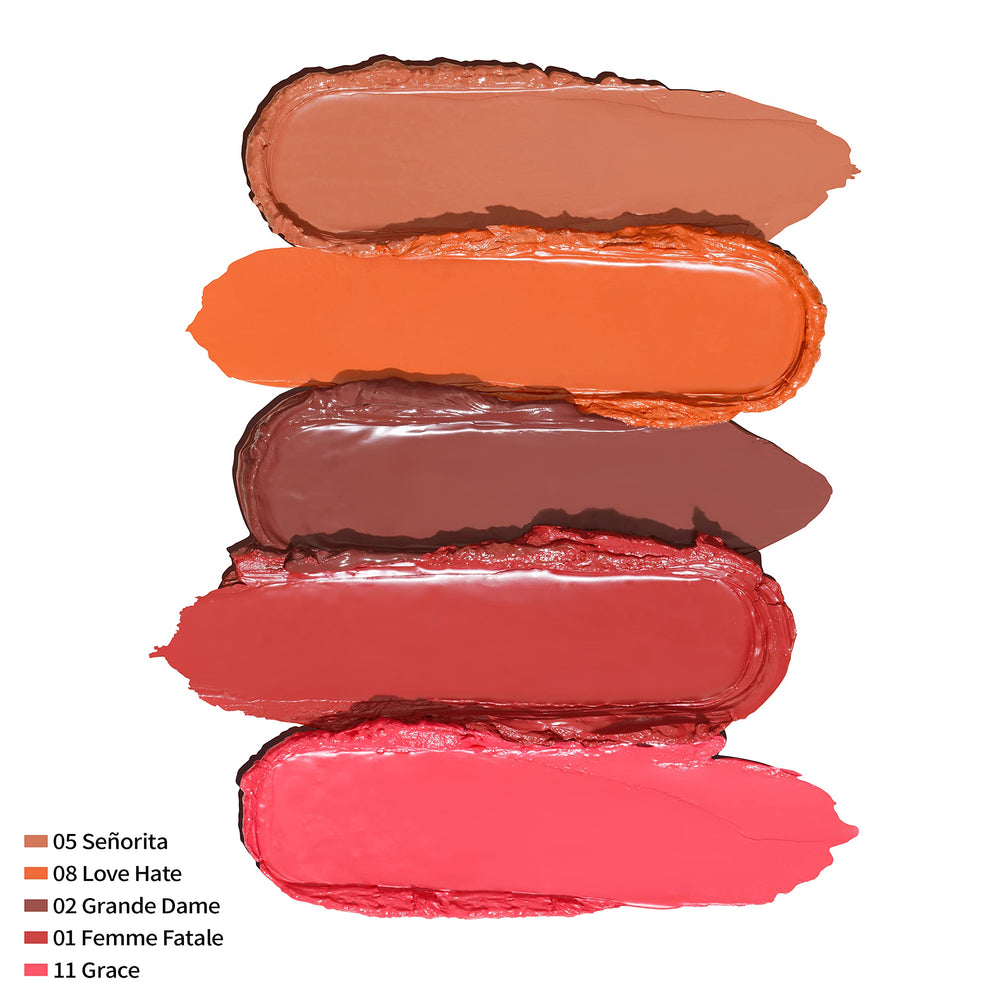 Oulac orange in makeup bag lifestyle showing portable touch-up convenience