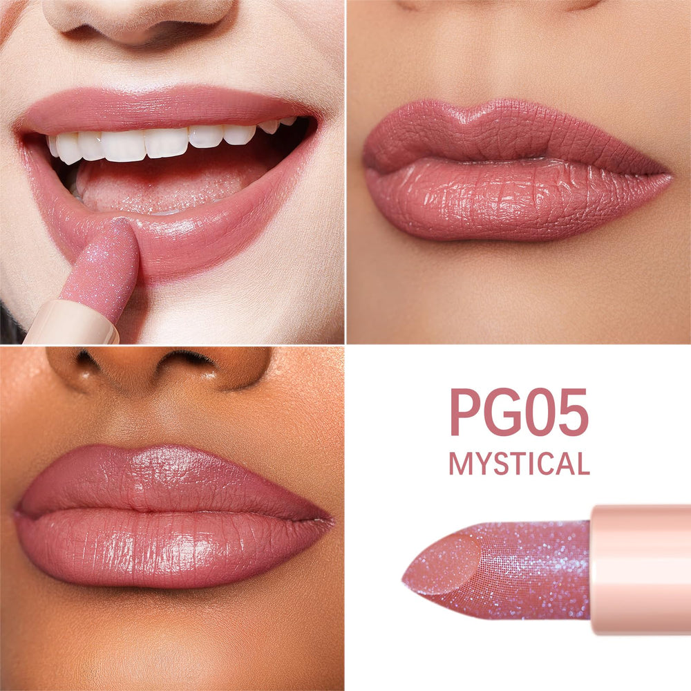 model wearing Oulac PG05 during daytime showing natural hydrated shine
