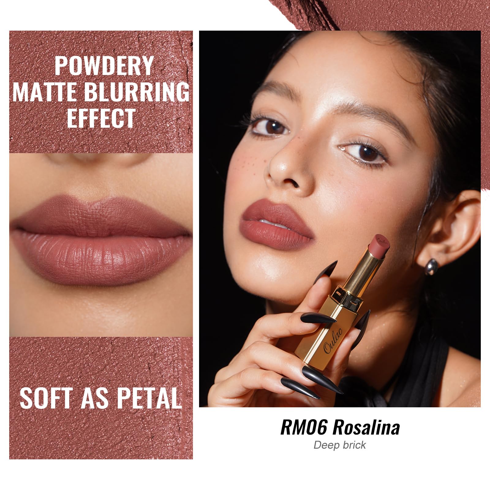 Oulac texture swipe on arm demonstrating pigment payoff, benefits true-to-tone preview
