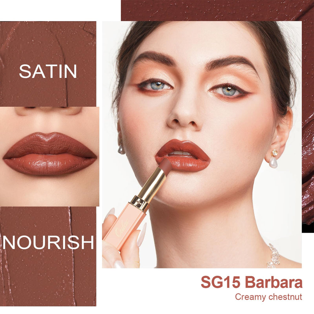 Oulac lipstick paired with liner showing precise edge and longer wear benefit