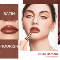 Oulac lipstick paired with liner showing precise edge and longer wear benefit
