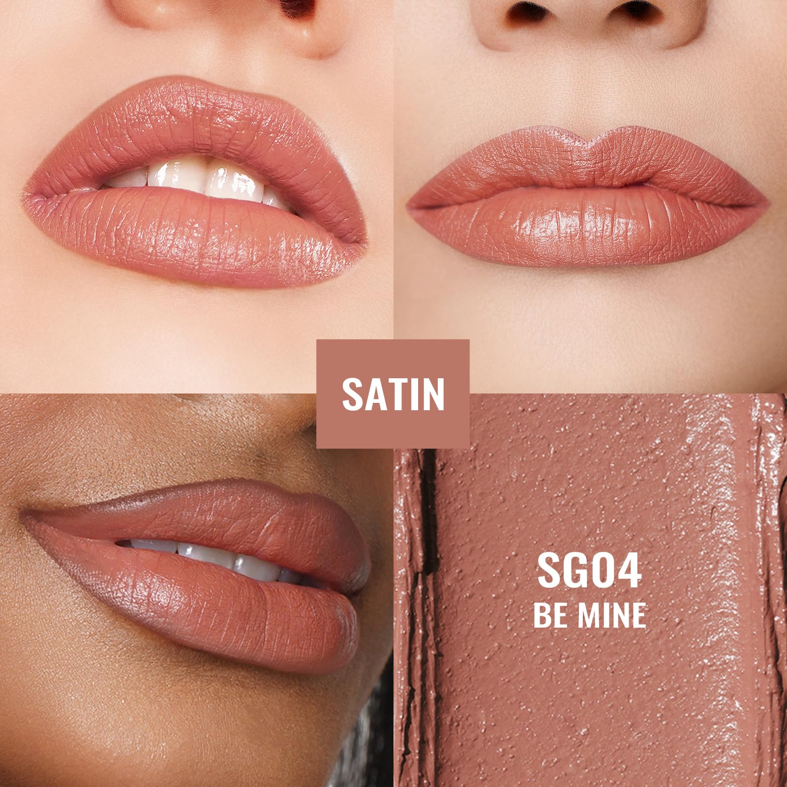 Oulac SG04 close-up of lips wearing shade showing smooth coverage