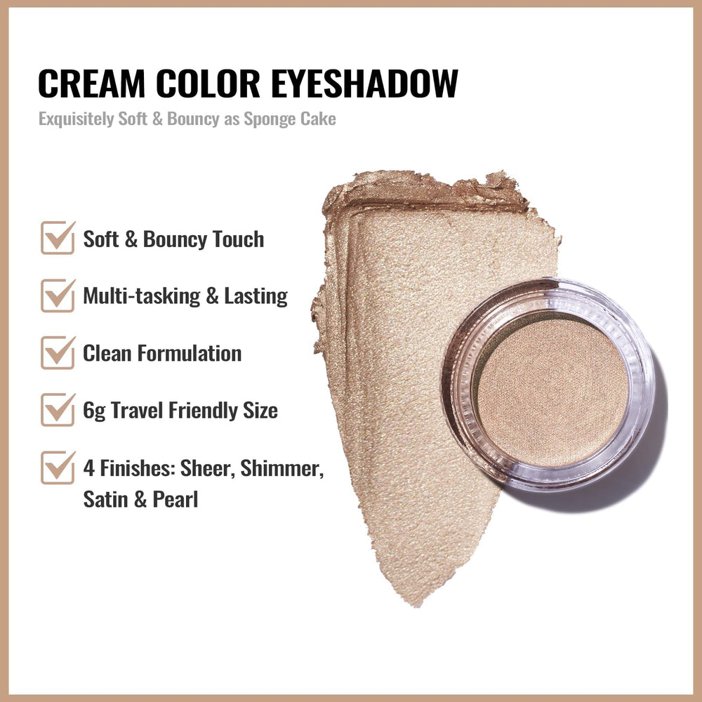 Oulac cream eyeshadow applied to inner eye corner brightening the eye area