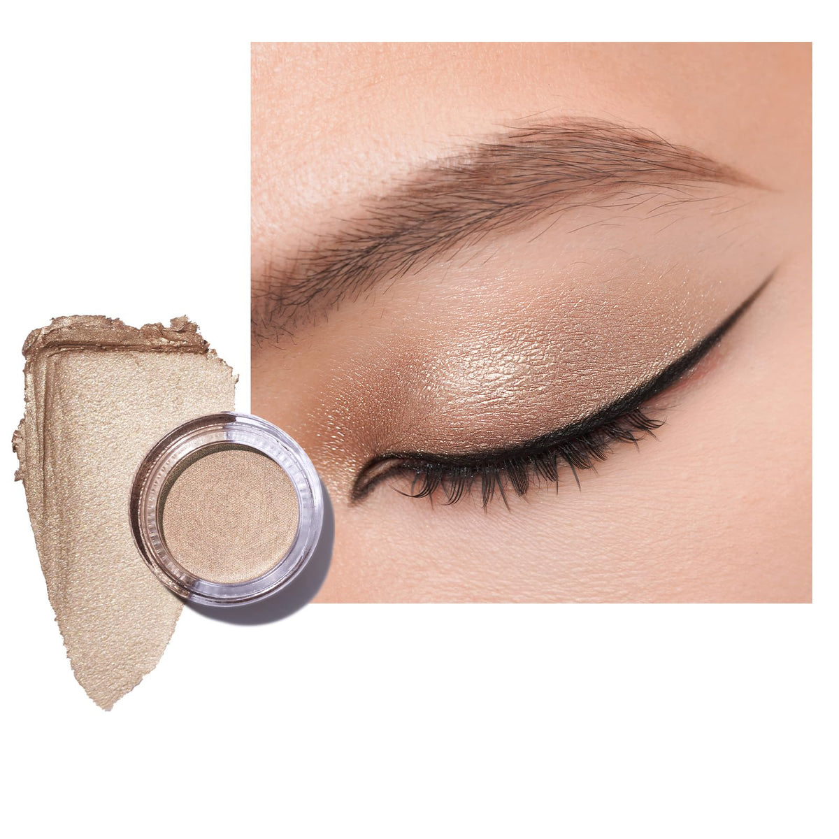 Oulac front tube showing compact shimmer cream and shade name for easy selection