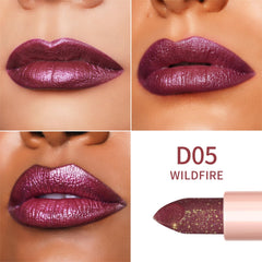 Oulac lipstick in hand to show compact size and travel-friendly benefit