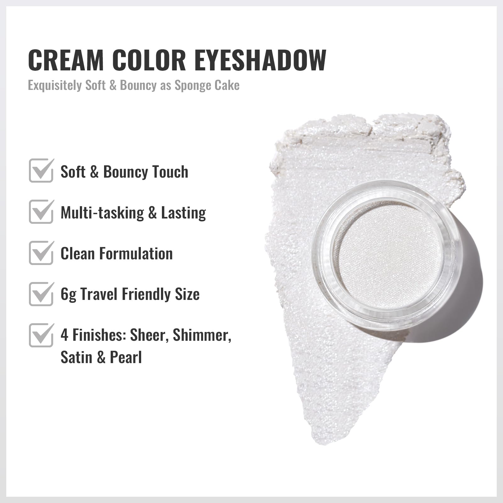 Oulac applied with brush showing even coverage and intensified shimmer benefit