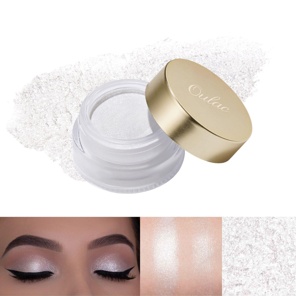 Oulac cream eyeshadow front view showing product and shimmer benefit