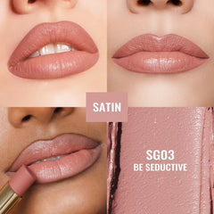 Oulac swatch on arm contrasts skin tone showing pigmented payoff benefit