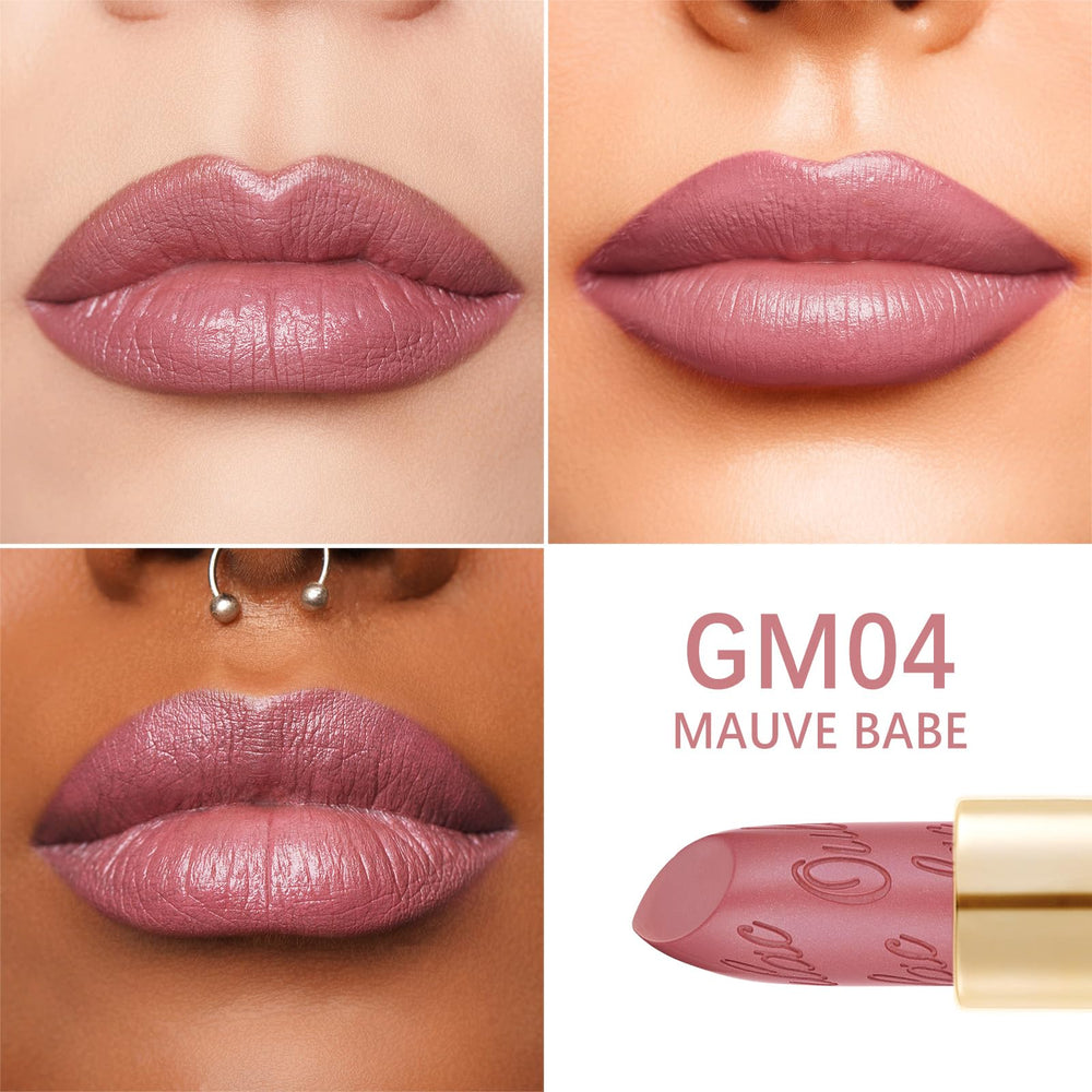 Oulac mauve babe swatch on forearm showing true color payoff and blendability