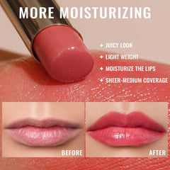 Oulac swatch on arm demonstrating true coral peach tint and buildability