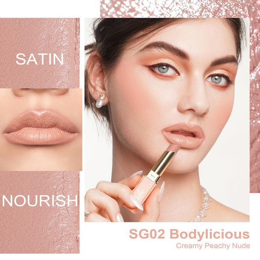 Oulac SG02 swatch on skin showing true peach nude and accurate color