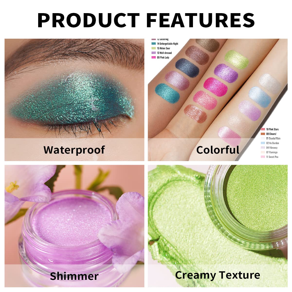 Oulac on model creating bold teal eye look for long-lasting impact