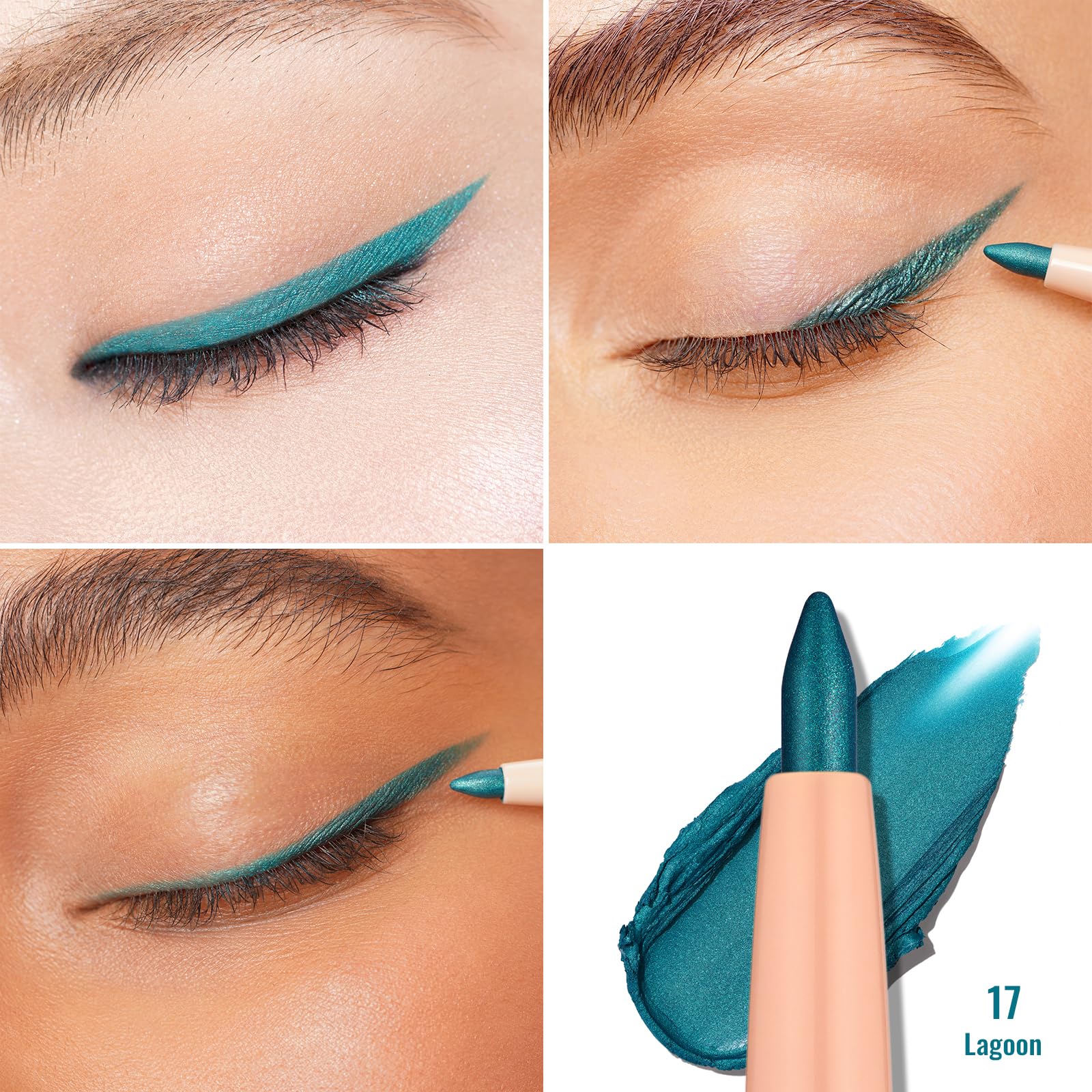 Oulac liner applied on lash line showing clean definition benefit