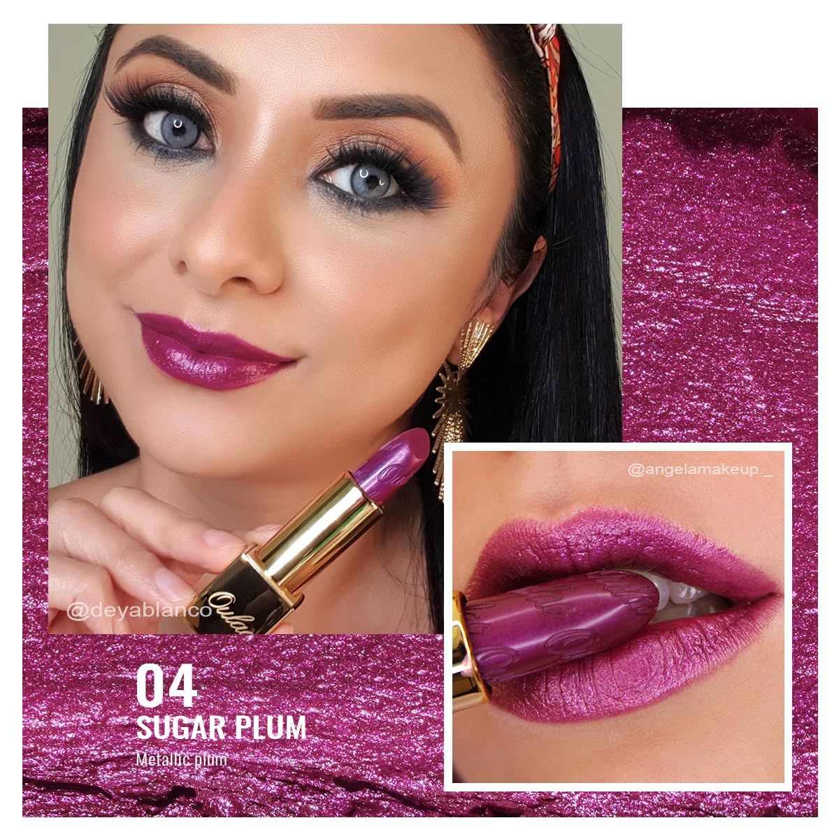 Oulac creamy texture close-up highlighting shimmer and smooth glide benefit comfortable wear