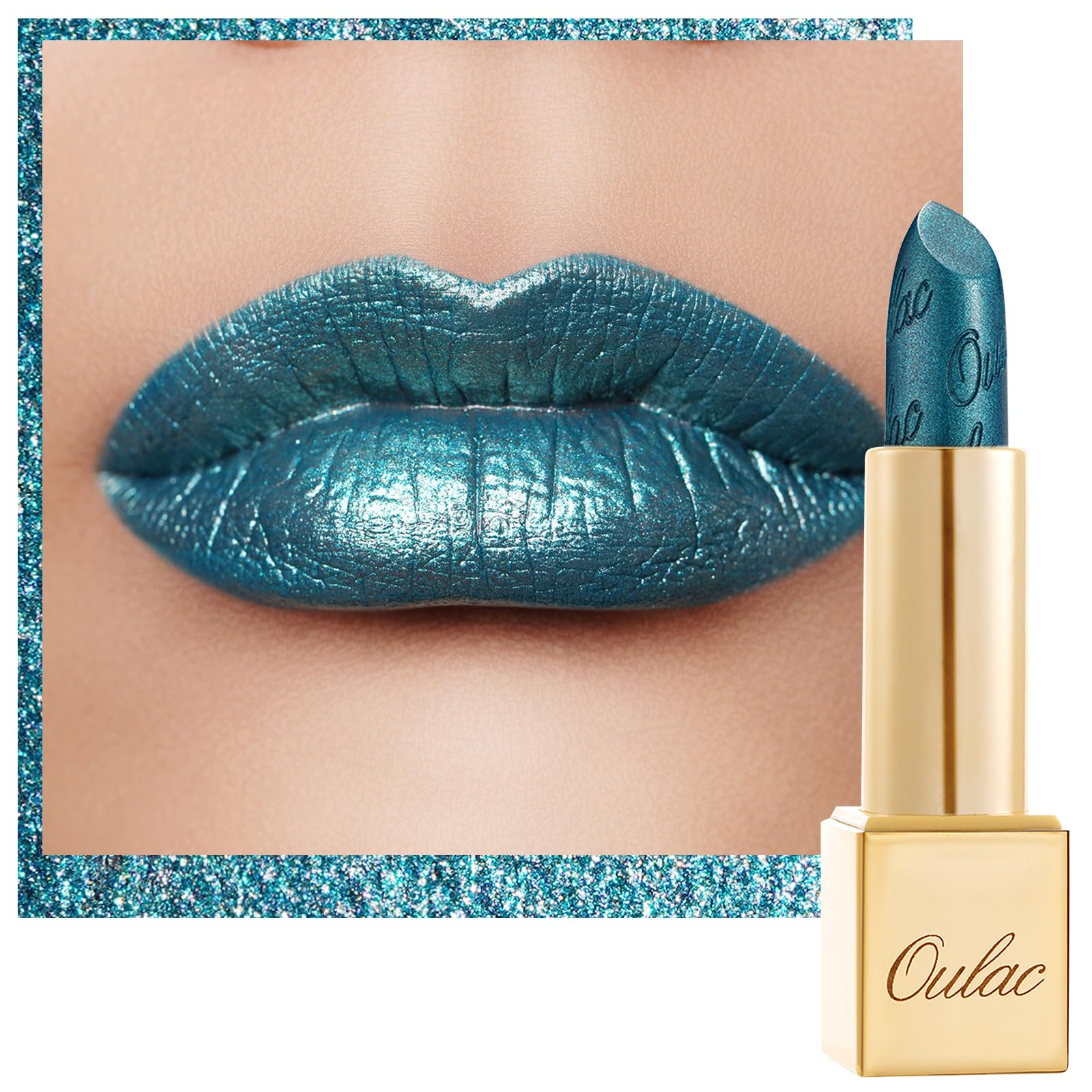 Oulac turquoise front packaging showing vibrant metallic shade and tube
