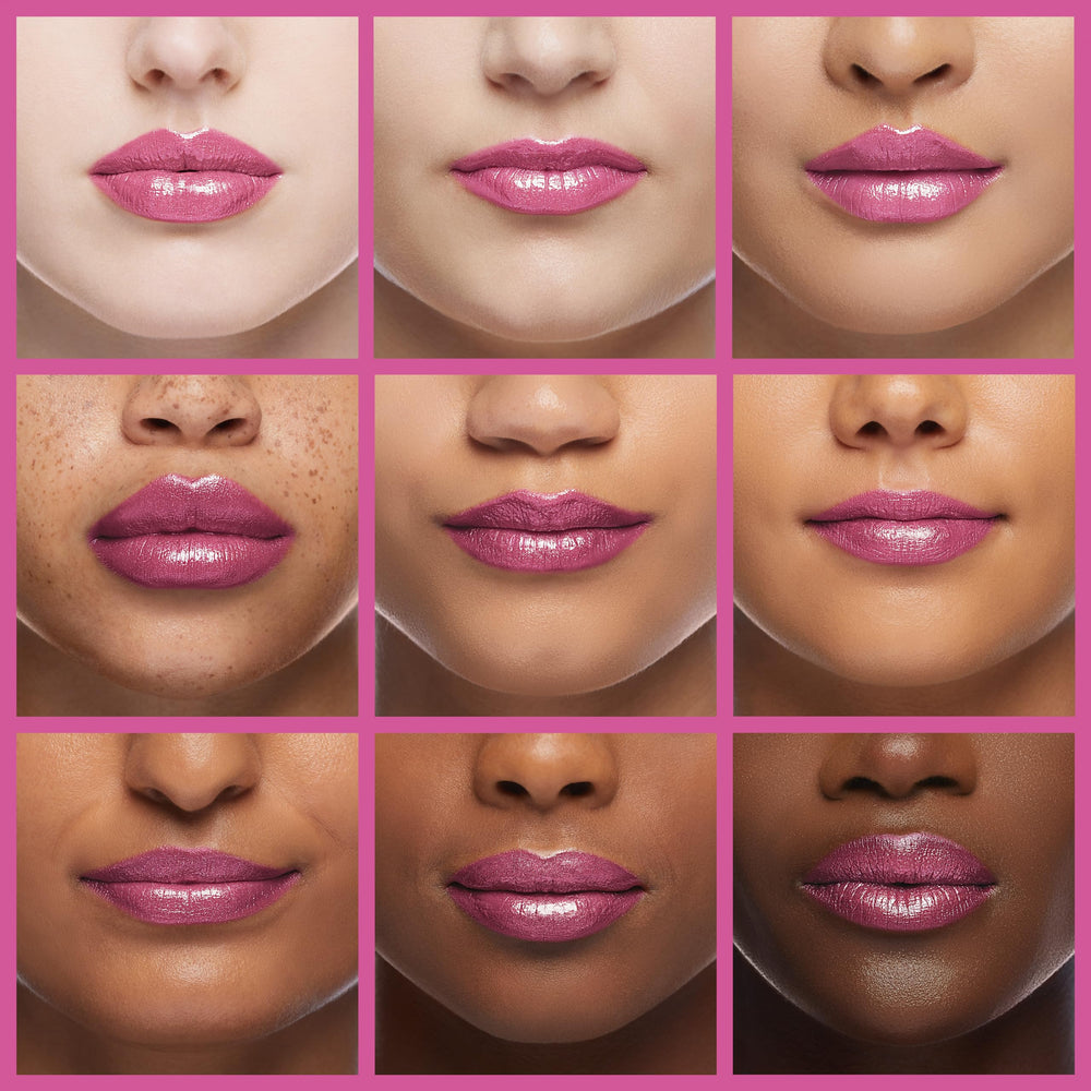Oulac lipstick bullet close-up showing creamy metallic texture detail