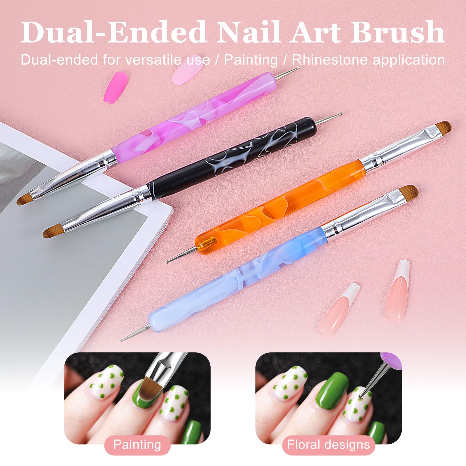 Ouligay brush creating a clean French tip for professional-looking manicure control