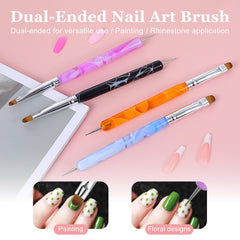 Ouligay brush creating a clean French tip for professional-looking manicure control
