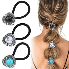 Ouligay front view showing three ponytail holders and packaging, stylish & practical
