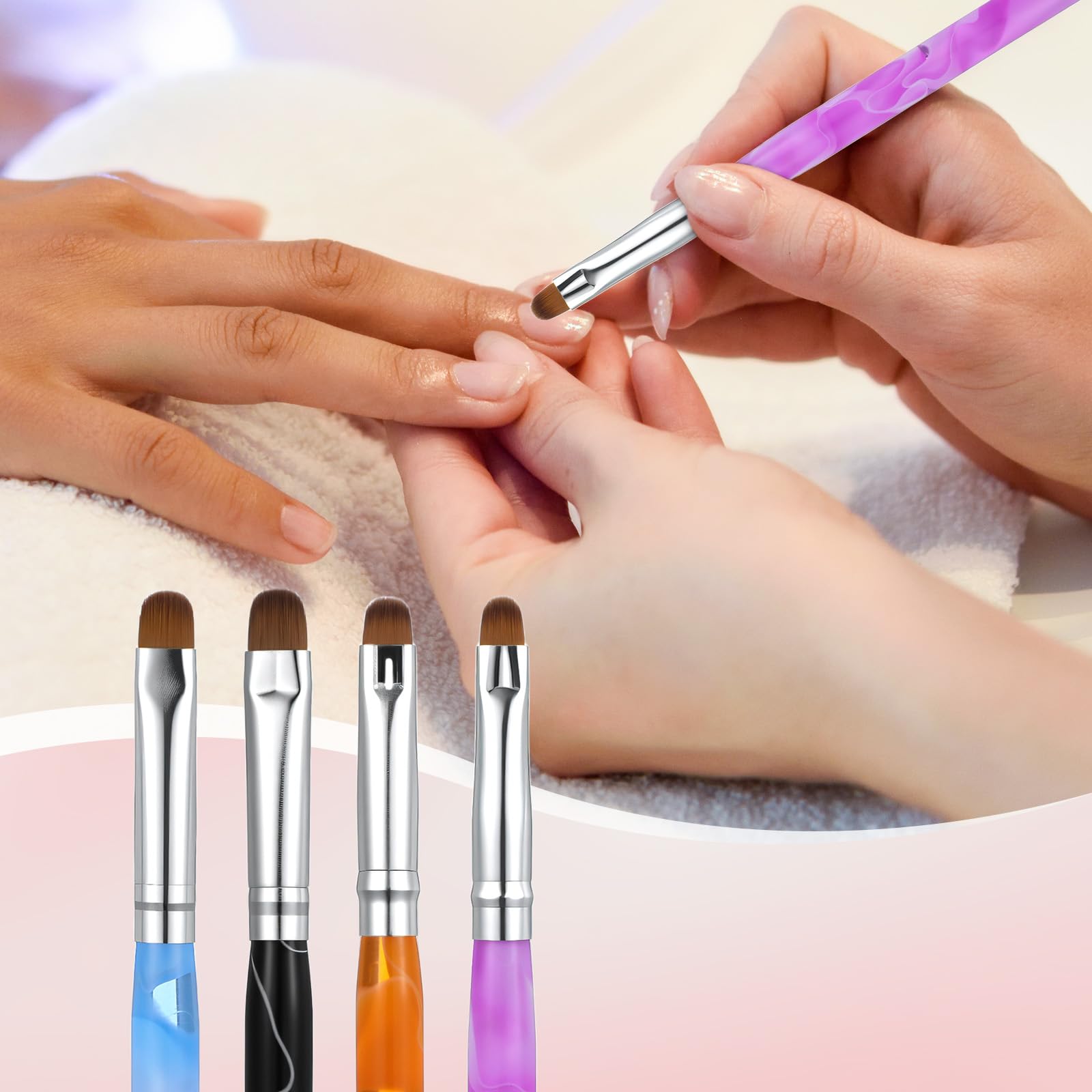 Ouligay brushes arranged on salon table demonstrating ready-to-use professional kit