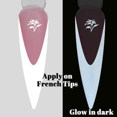 Oumisaya glow-in-the-dark demonstration highlighting luminous finish benefit