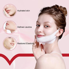 OUPEICHARM mask applied under chin demonstrating lift effect