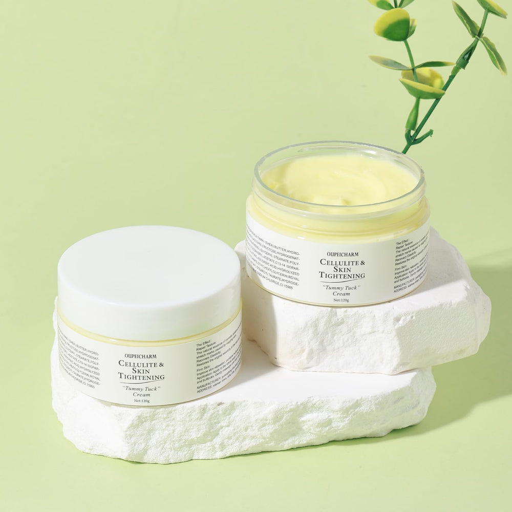 OUPEICHARM product being applied to skin demonstrating gentle massage for improved texture