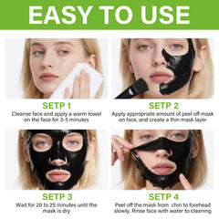 OUPEICHARM bamboo charcoal granules and mask, emphasizing deep-cleansing action