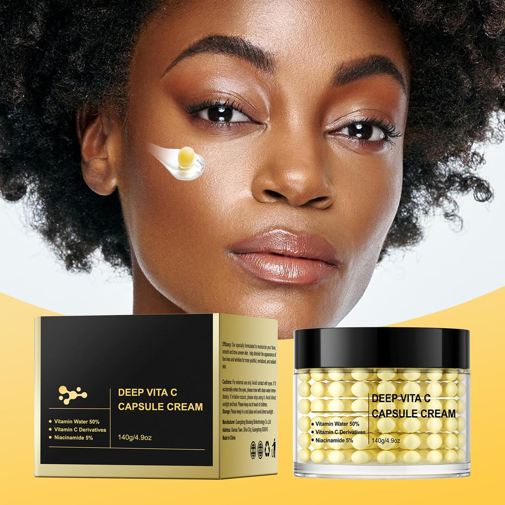 OUPEICHARM label ingredients closeup showing vitamin C and niacinamide benefits