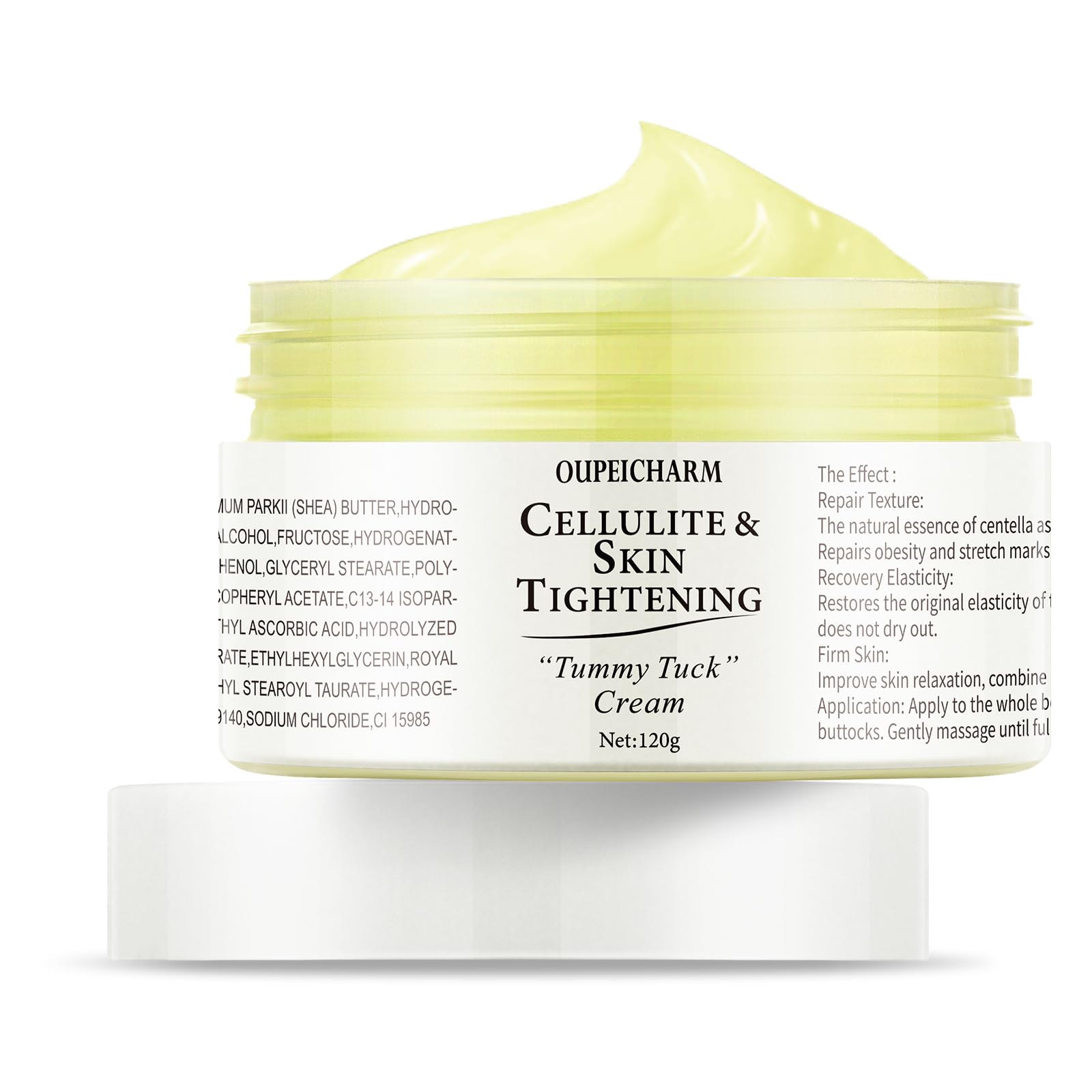 OUPEICHARM cream texture close-up highlighting smooth consistency for fast absorption