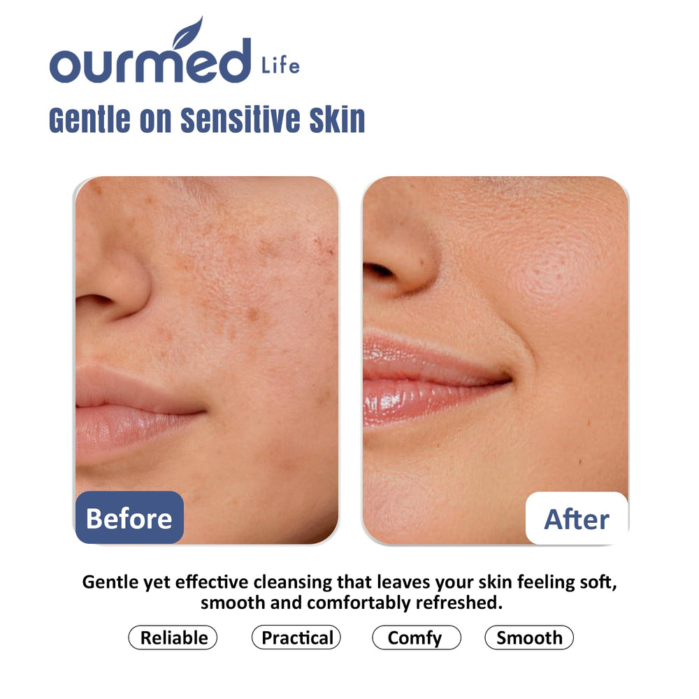 ourmed life close-up of dual-texture fabric showing exfoliating side