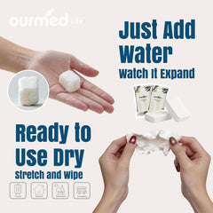 ourmed life pack in travel bag ready for on-the-go freshness and quick cleanups