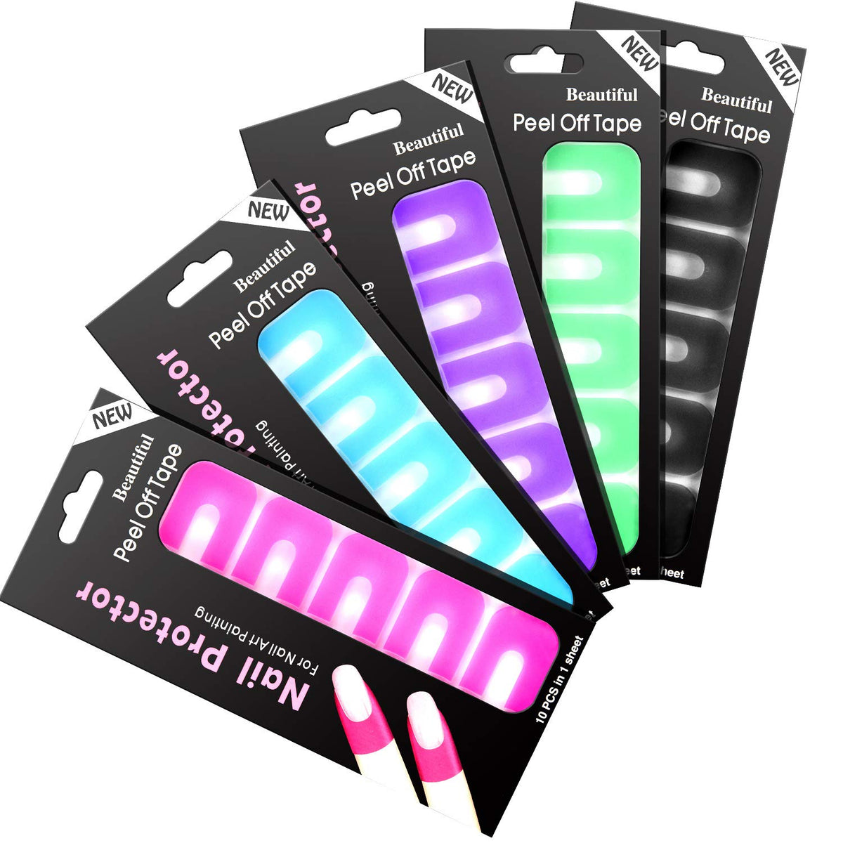 Outus front packaging showing multicolor peel-off nail protectors and quantity benefit