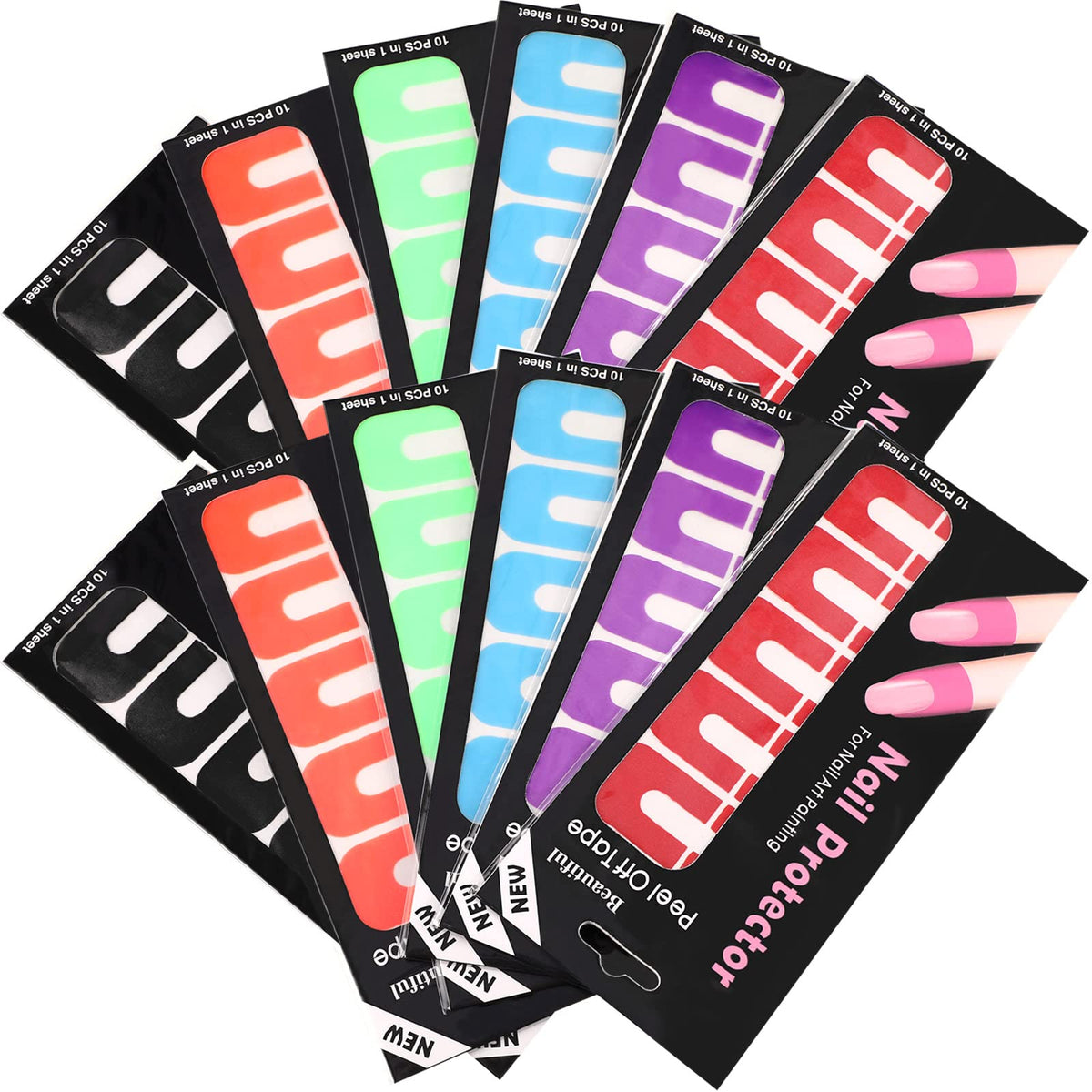 Outus front packaging showing 120-piece colorful protector set and easy storage benefit