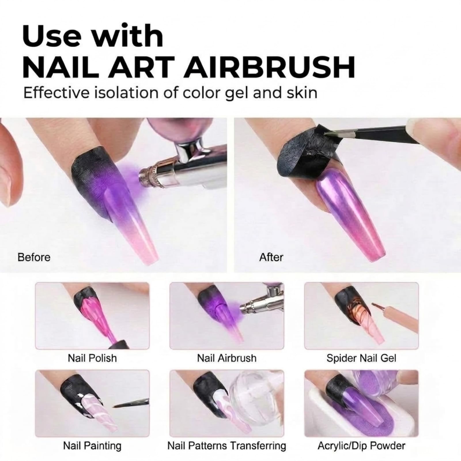 Outus protector in use during airbrush session preventing overspray and saving cleanup time