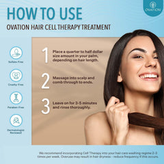 Ovation Hair applied to scalp demonstrating easy application and scalp support