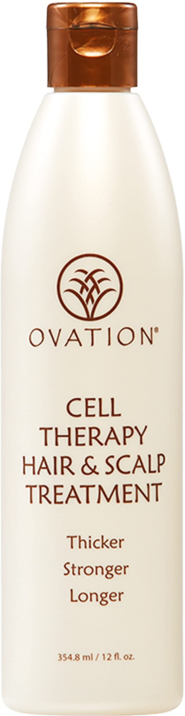Ovation Hair front bottle view showing product packaging and benefits