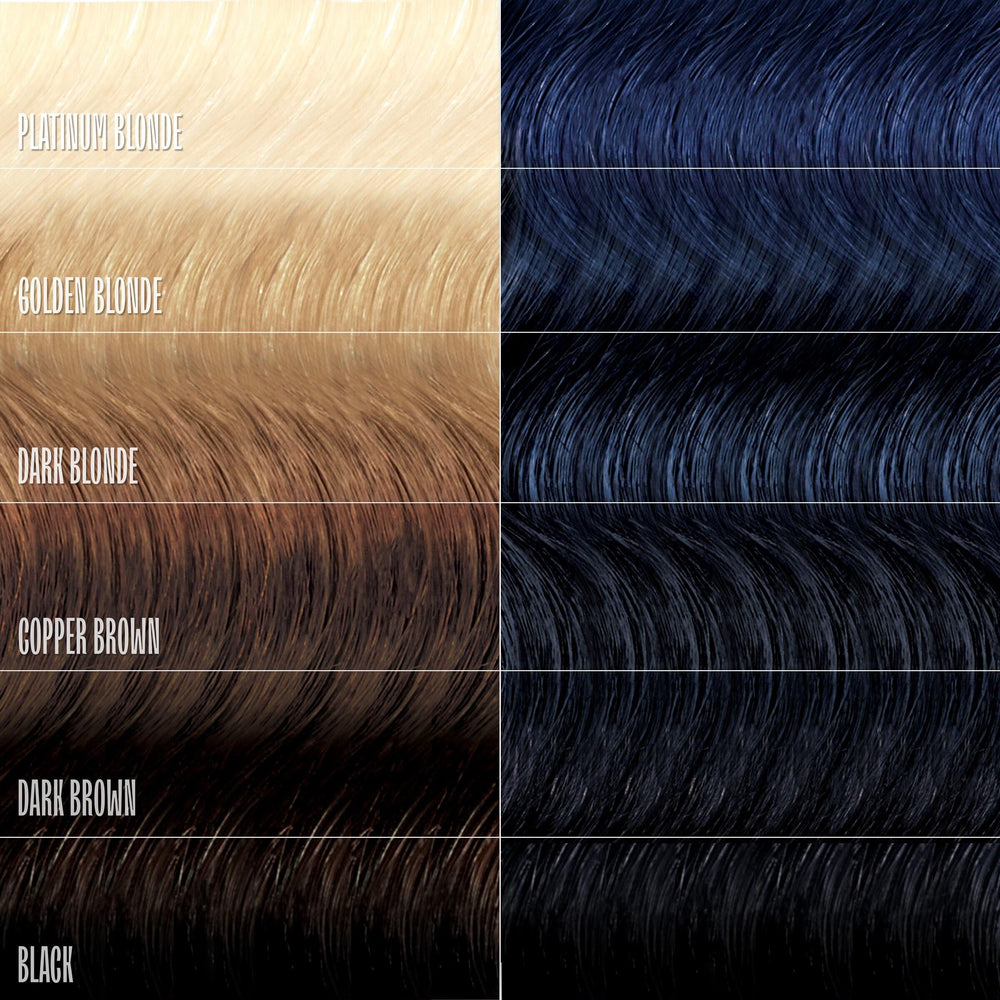 oVertone before and after Indigo Iris showing enhanced color and glossy finish benefit