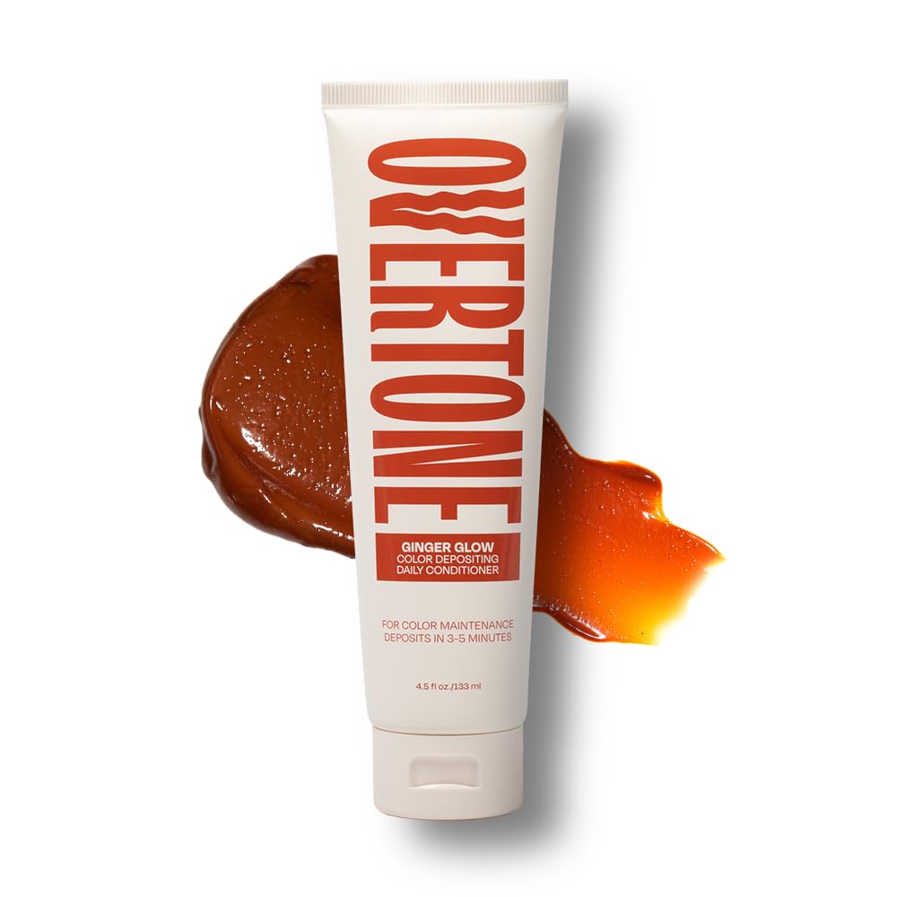 oVertone front packaging showing ginger glow conditioner for easy identification and shelf appeal