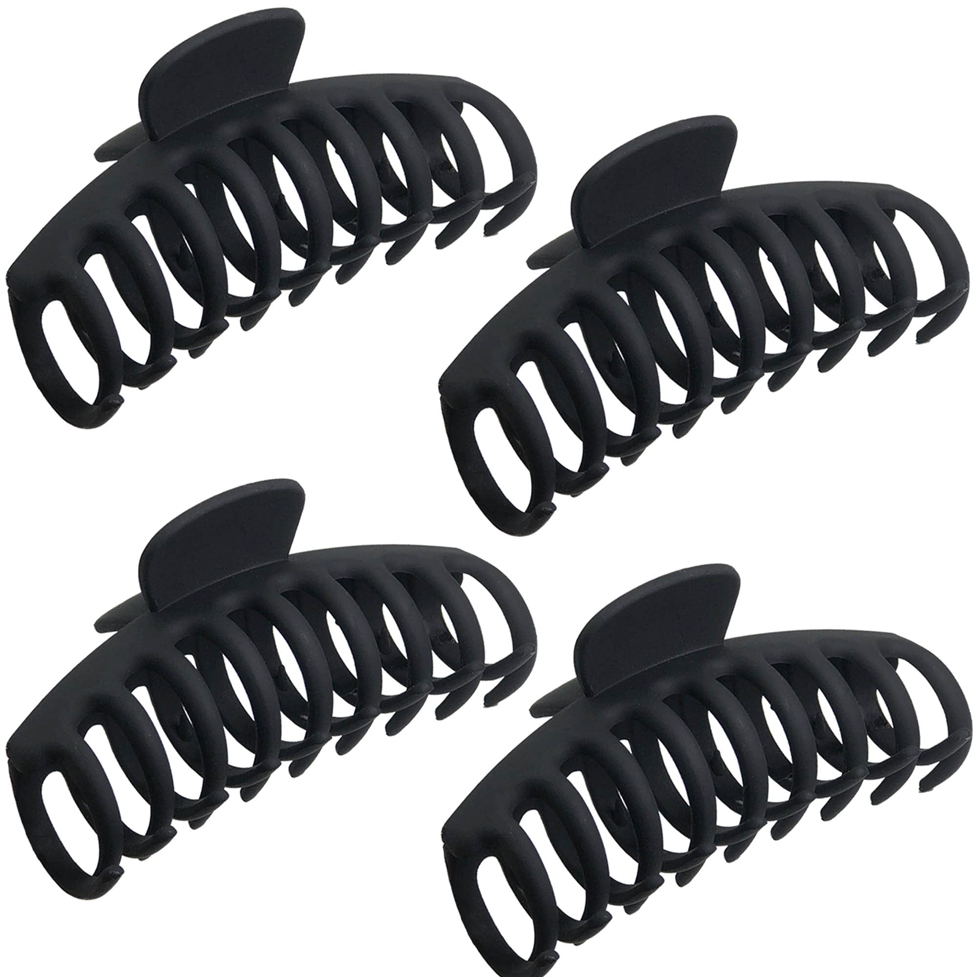 OWIIZI front view showing four matte jumbo hair clips, secure hold benefit