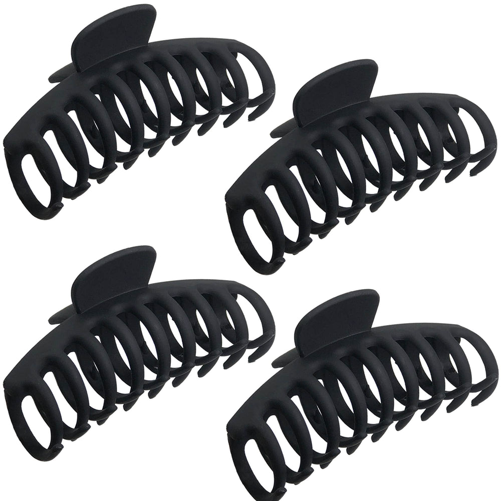 OWIIZI front view showing four matte jumbo hair clips, secure hold benefit