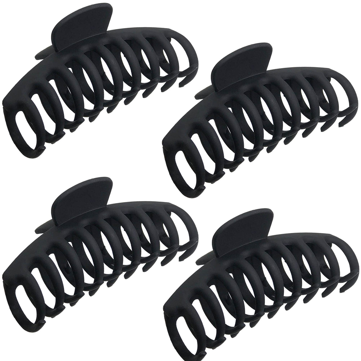 OWIIZI front view showing four matte jumbo hair clips, secure hold benefit