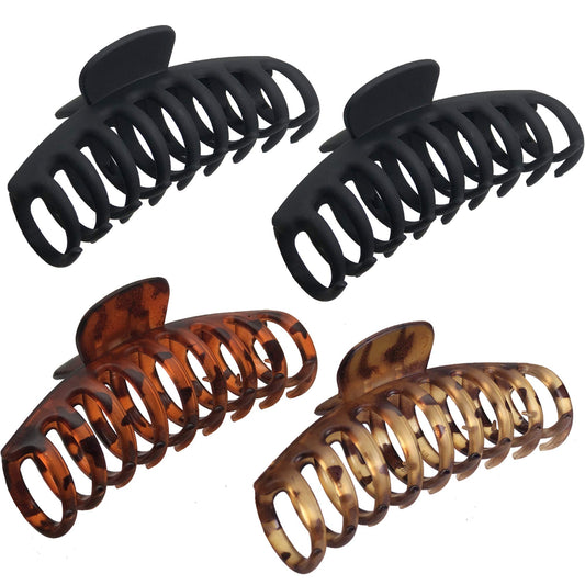 OWIIZI front view matte leopard clip showing style and strong hold